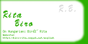 rita biro business card